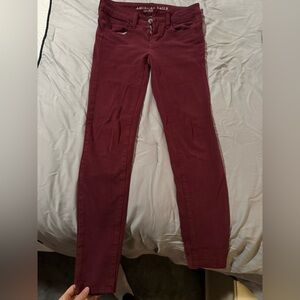 American Eagle Outfitters Maroon Super Stretch Pants